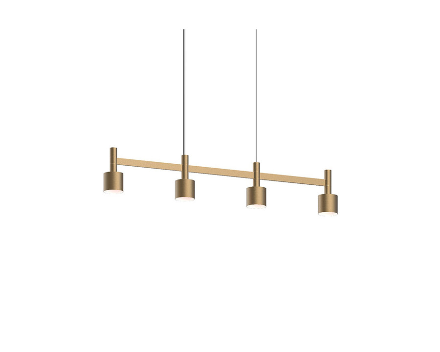 Sonneman Systema Staccato Linear Pendant - Painted Brass, 4 Light, Drum