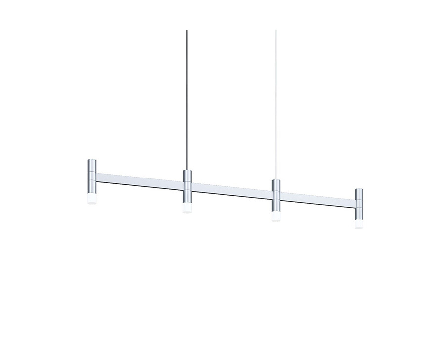 Sonneman Systema Staccato Linear Pendant - Bright Satin Aluminum, 4 Light, None