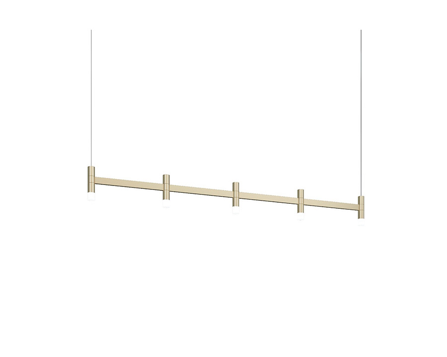 Sonneman Systema Staccato Linear Pendant - Painted Brass, 5 Light, None