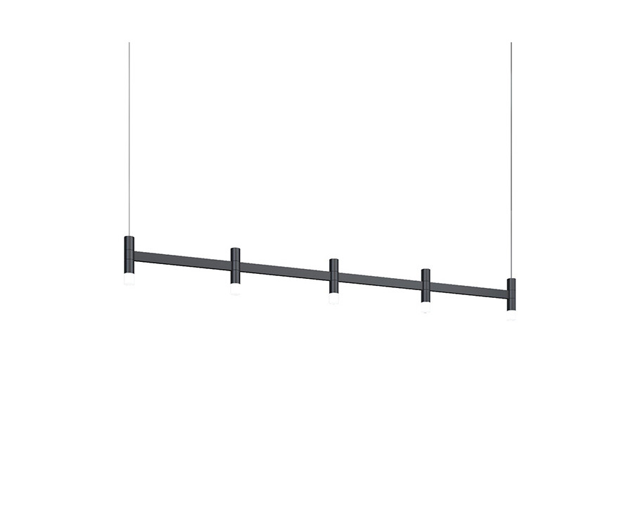 Sonneman Systema Staccato Linear Pendant - Satin Black, 5 Light, None