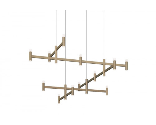 Sonneman Systema Staccato Offset Chandelier - Painted Brass, Standard