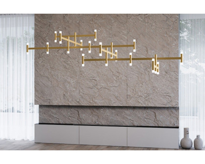 Sonneman Systema Staccato Offset Chandelier - Painted Brass, Standard