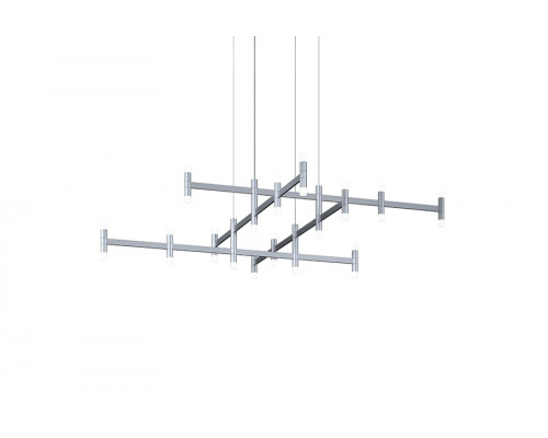 Sonneman Systema Staccato Hash Chandelier - Bright Satin Aluminum, Standard