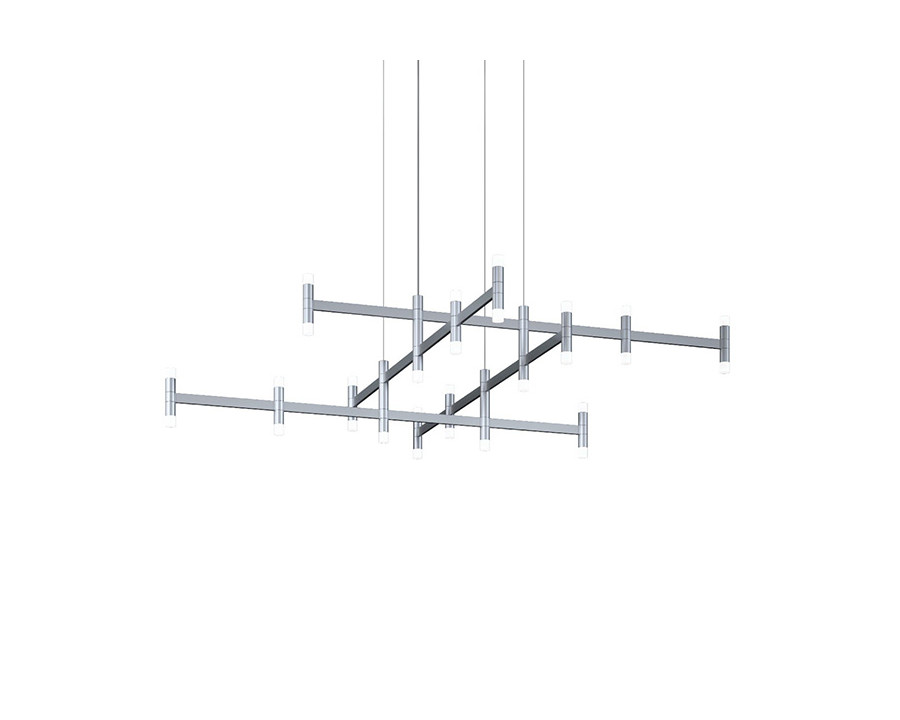 Sonneman Systema Staccato Hash Chandelier - Bright Satin Aluminum, Standard