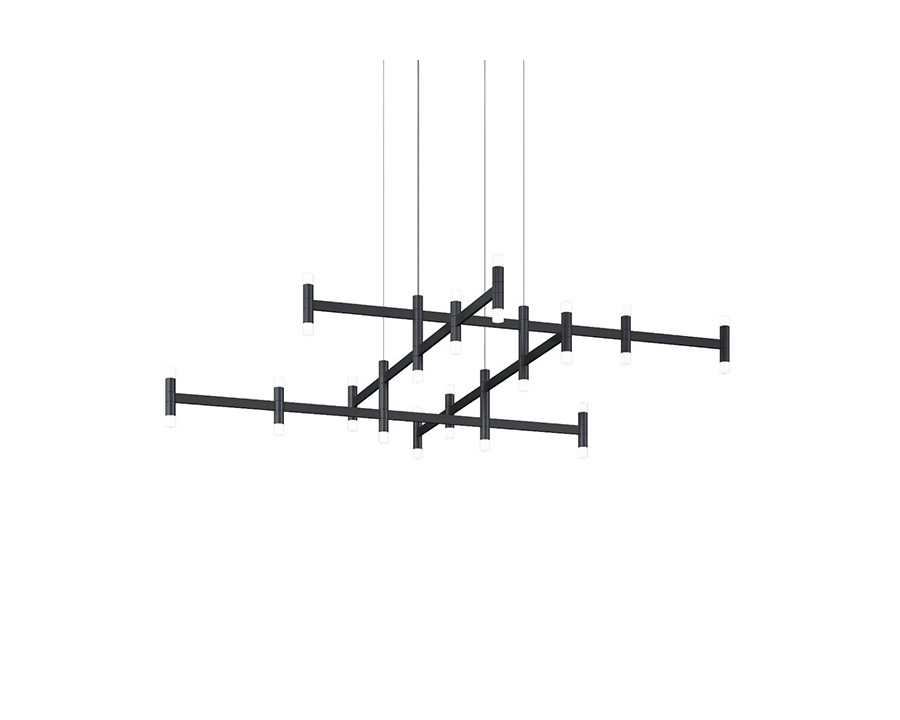 Sonneman Systema Staccato Hash Chandelier - Satin Black, Standard