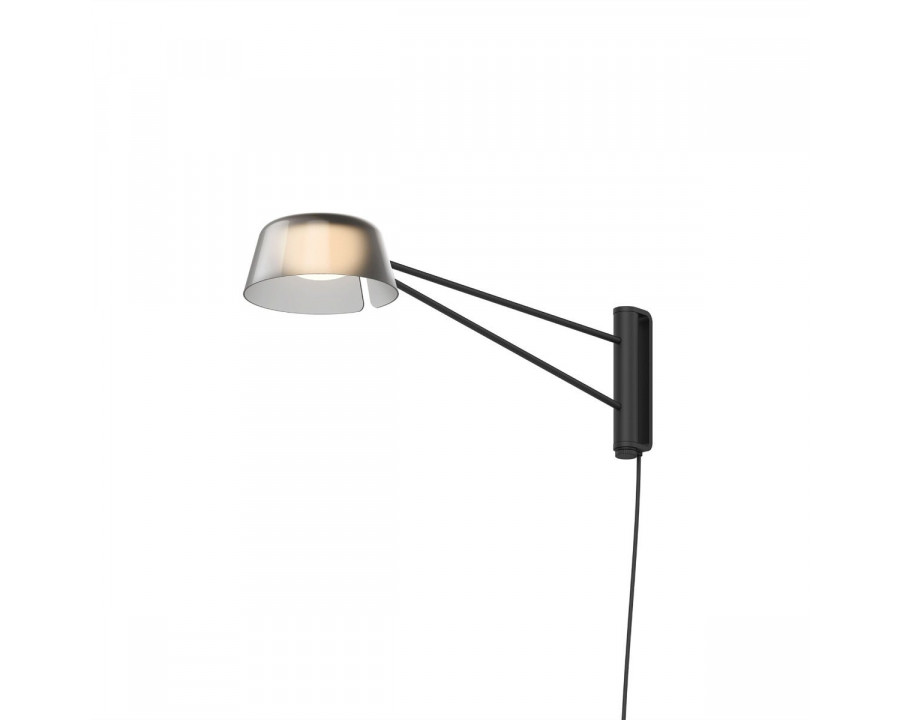 Sonneman Ray Wall Lamp - Short, Satin Black, Smoked Etched Acrylic