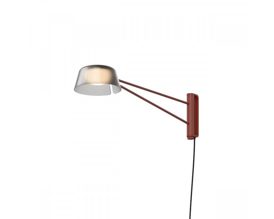 Sonneman Ray Wall Lamp - Short, Oxide Red, Smoked Etched Acrylic