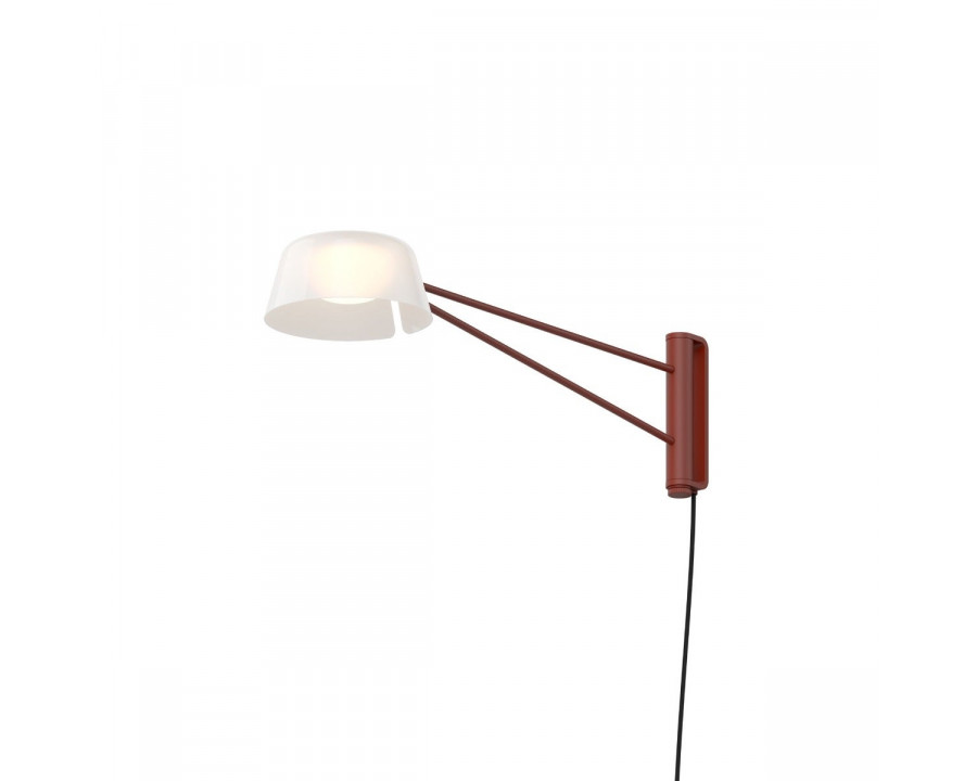 Sonneman Ray Wall Lamp - Short, Oxide Red, Opal White Acrylic