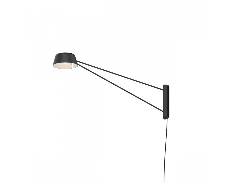 Sonneman Ray Wall Lamp - Long, Satin Black, Satin Black Aluminum