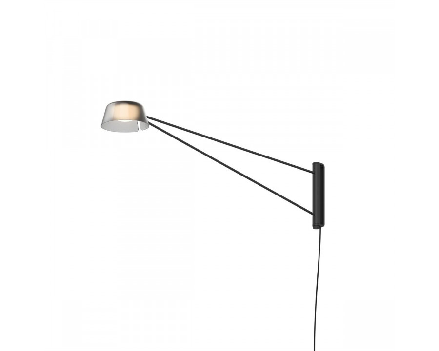 Sonneman Ray Wall Lamp - Long, Satin Black, Smoked Etched Acrylic