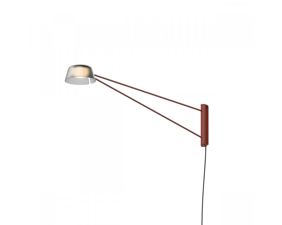 Sonneman Ray Wall Lamp - Long, Oxide Red, Smoked Etched Acrylic