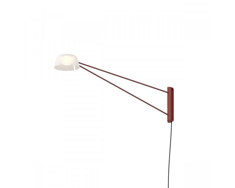 Sonneman Ray Wall Lamp - Long, Oxide Red, Opal White Acrylic