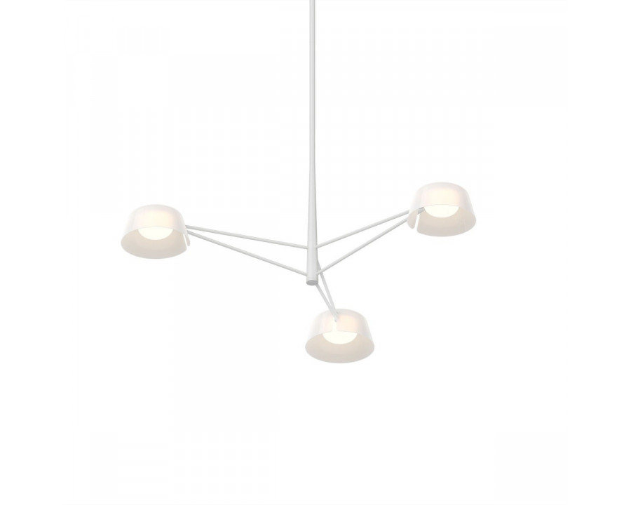 Sonneman Ray Chandelier - 3 Light, Warm Gray, Opal White Acrylic