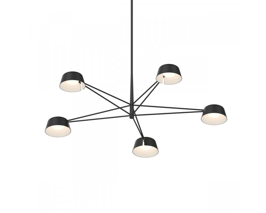 Sonneman Ray Chandelier - 5 Light, Satin Black, Satin Black Aluminum