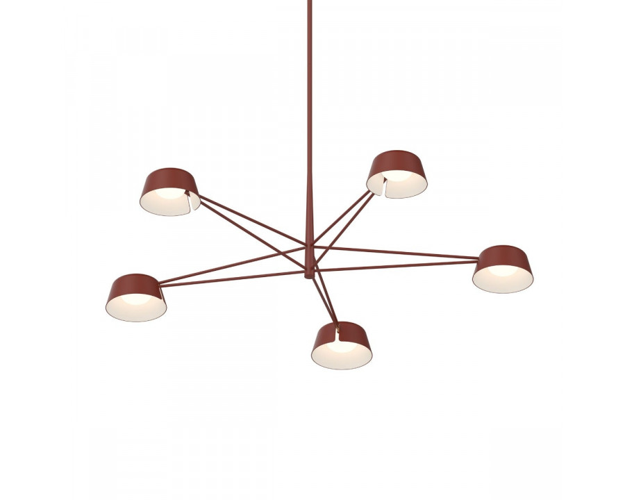 Sonneman Ray Chandelier - 5 Light, Oxide Red, Oxide Red Aluminum