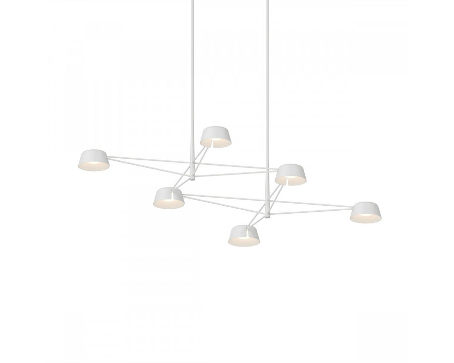 Sonneman Ray Chandelier - 6 Light, Warm Gray, Warm Gray Aluminum