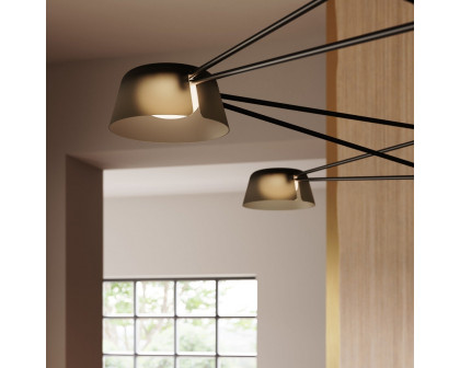 Sonneman Ray Chandelier - 6 Light, Warm Gray, Warm Gray Aluminum