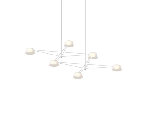 Sonneman Ray Chandelier - 6 Light, Warm Gray, Opal White Acrylic