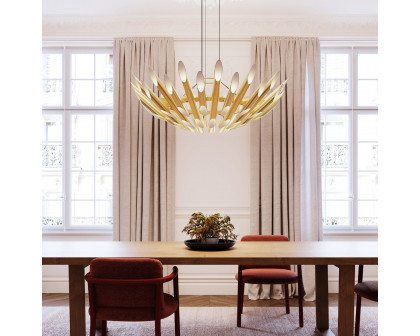 Sonneman Chimes Chandelier - Round, Satin Brass