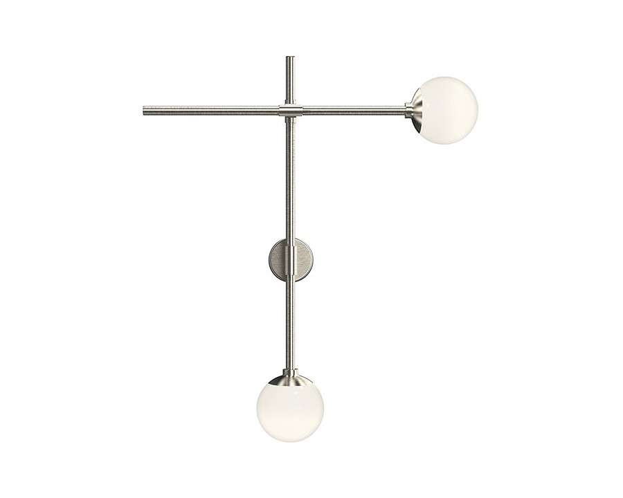 Sonneman Sabon Sconce - Satin Nickel, Double