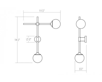 Sonneman Sabon Sconce - Satin Nickel, Double