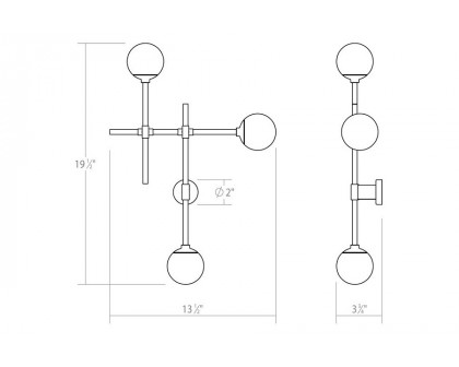 Sonneman Sabon Sconce - Satin Nickel, Triple