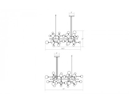 Sonneman Nebula Square Chandelier - Satin Nickel, Standard