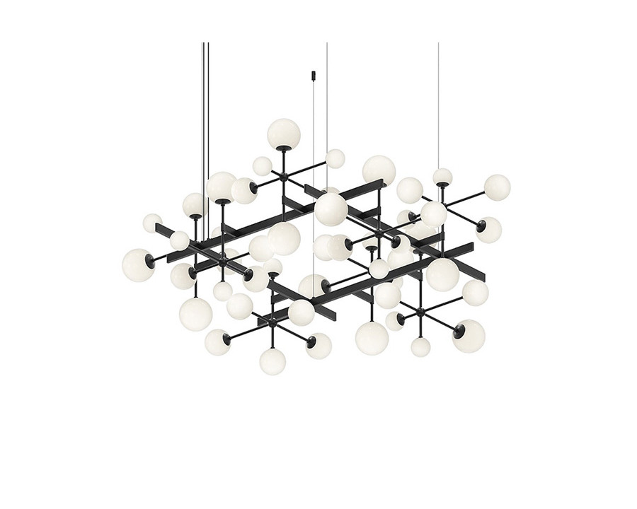 Sonneman Nebula Square Chandelier - Satin Black, Standard