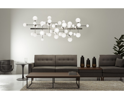 Sonneman Nebula Bar Chandelier - Satin Nickel