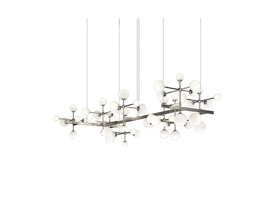 Sonneman Nebula Zig Zag Chandelier - Satin Nickel