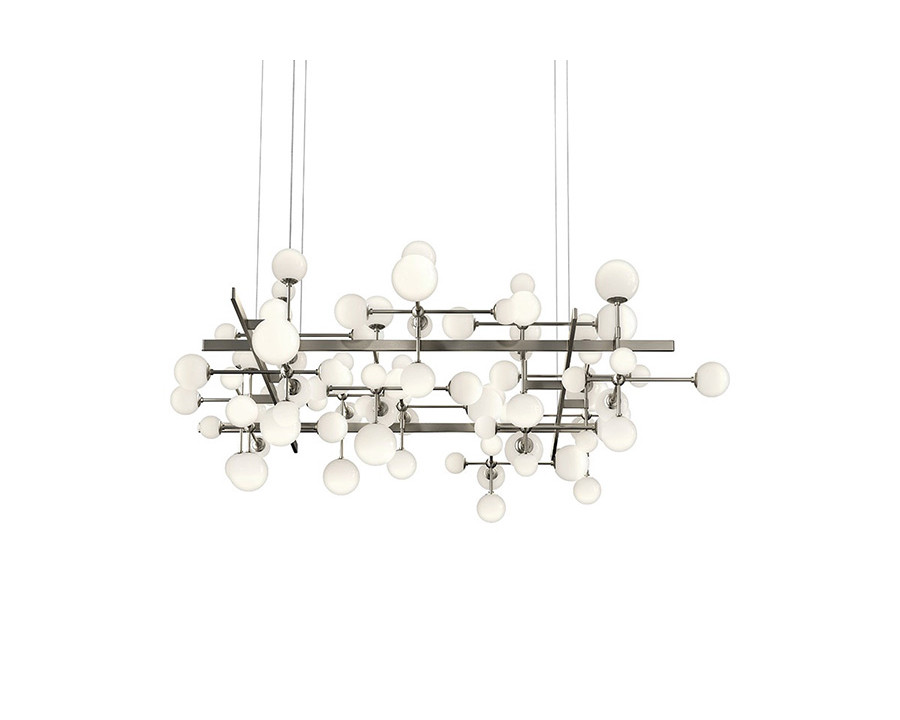 Sonneman Nebula Square Chandelier - Satin Nickel, Large