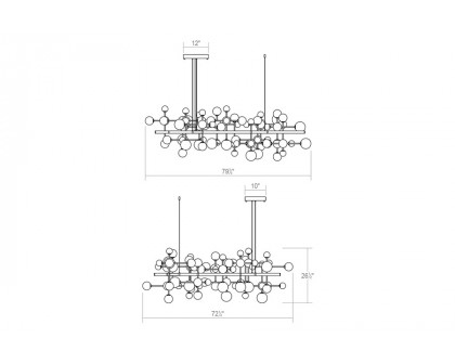 Sonneman Nebula Square Chandelier - Satin Nickel, Large