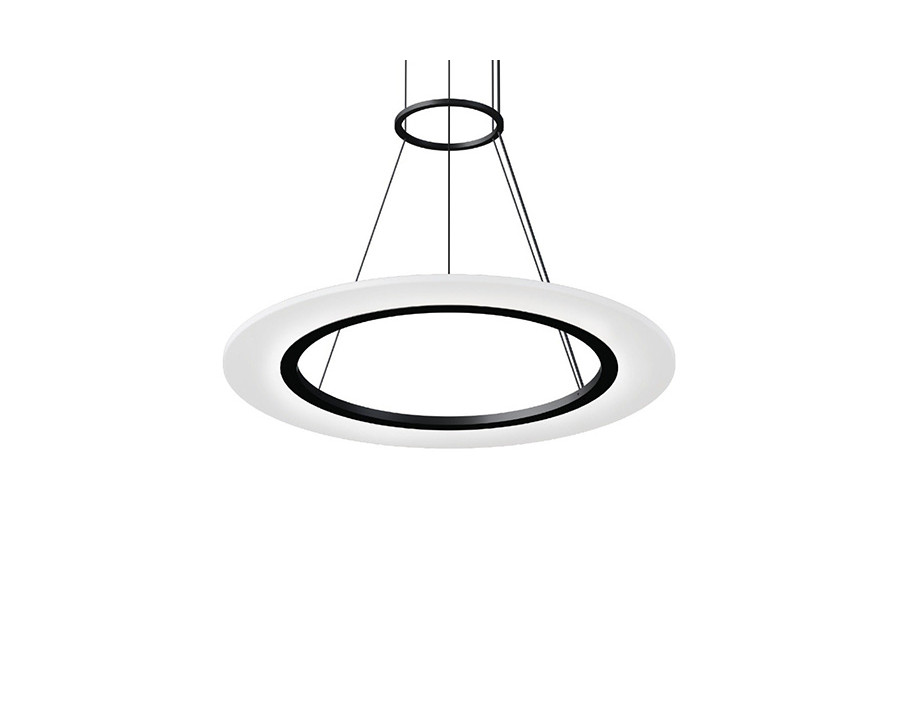 Sonneman Arctic Rings Single LED Pendant - Satin Black, 24" Single LED Ring Pendant