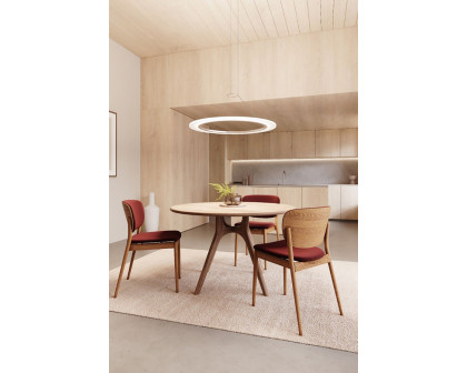 Sonneman Arctic Rings Single LED Pendant - Bright Satin Aluminum, 30" Single LED Ring Pendant