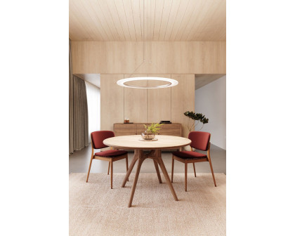 Sonneman Arctic Rings Single LED Pendant - Bright Satin Aluminum, 30" Single LED Ring Pendant