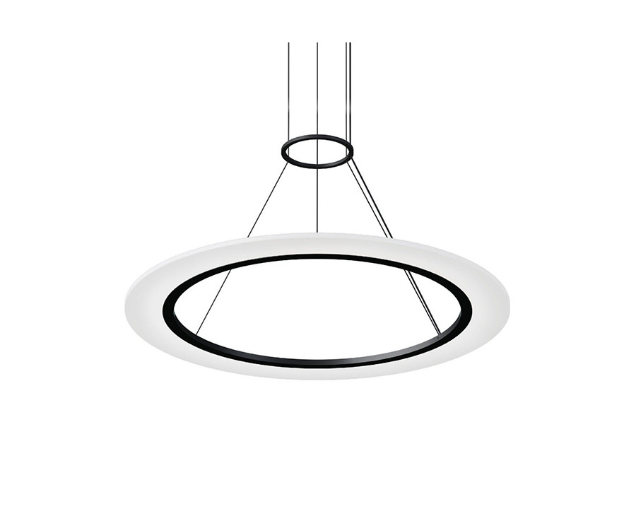 Sonneman Arctic Rings Single LED Pendant - Satin Black, 30" Single LED Ring Pendant