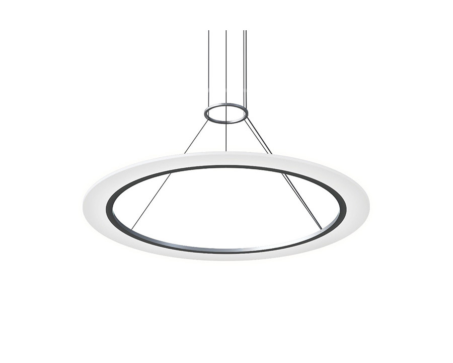 Sonneman Arctic Rings Single LED Pendant - Bright Satin Aluminum, 36" Single LED Ring Pendant