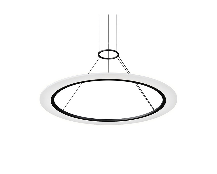 Sonneman Arctic Rings Single LED Pendant - Satin Black, 36" Single LED Ring Pendant