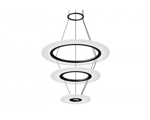 Sonneman Arctic Rings LED Chandelier - Satin Black, Small Triple LED Ring Pendant