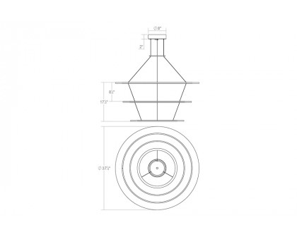 Sonneman Arctic Rings LED Chandelier - Bright Satin Aluminum, Large Triple LED Ring Pendant