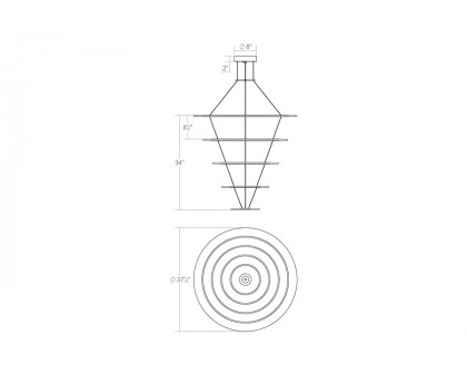 Sonneman Arctic Rings LED Chandelier - Bright Satin Aluminum, Quintuple LED Ring Pendant