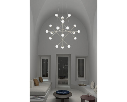 Sonneman Proton Beta Chandelier - Polished Black Nickel, Smoke Glass