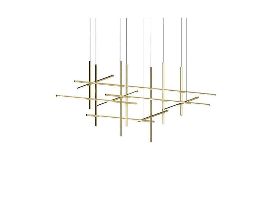 Sonneman Labyrinth Intersections Chandelier - Painted Brass, Large