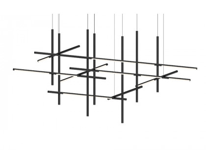 Sonneman Labyrinth Intersections Chandelier - Satin Black, Large