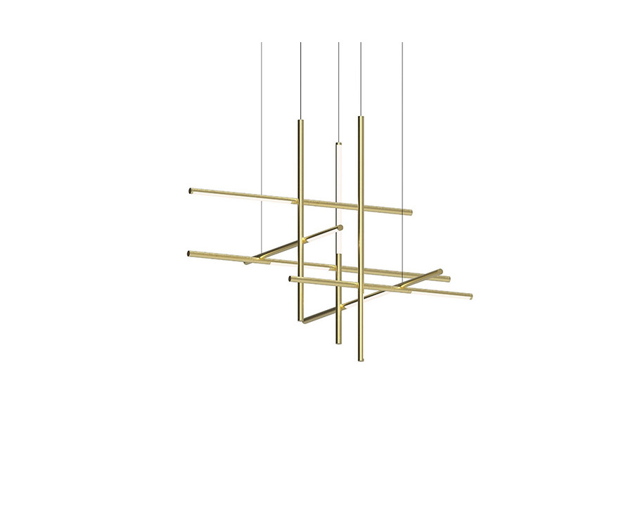 Sonneman Labyrinth Intersections Chandelier - Painted Brass, Medium