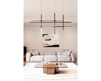 Sonneman Labyrinth Intersections Chandelier - Satin Black, Medium