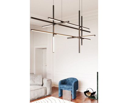 Sonneman Labyrinth Intersections Chandelier - Satin Black, Medium