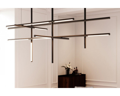 Sonneman Labyrinth Intersections Chandelier - Satin Black, Medium