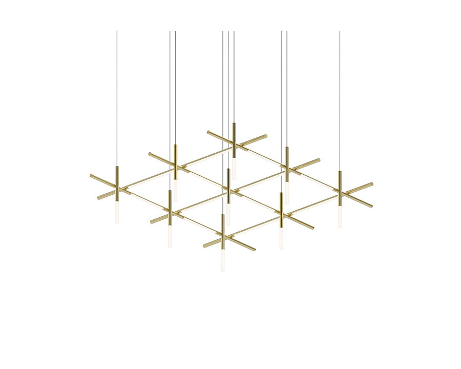 Sonneman Labyrinth Square Chandelier - Painted Brass