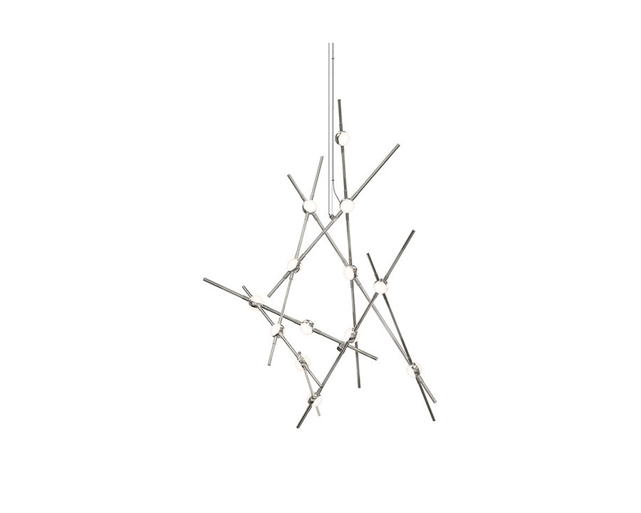 Sonneman Constellation Aquila Chandelier - Satin Nickel, Minor, White Optical Acrylic Lens, 2700K